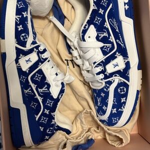 Louis Vuitton Trainer Blue Monogram Textile